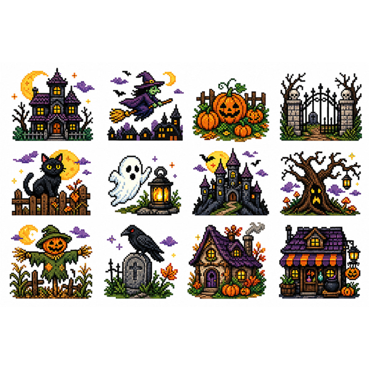 Weihnachtsszenen – Vollständiges 11CT Stempel-Kreuzstichset 60x40CM – Huacan