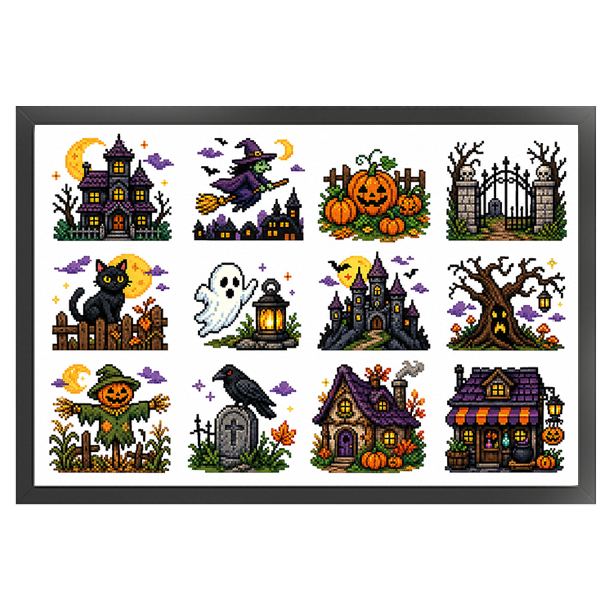 Weihnachtsszenen – Vollständiges 11CT Stempel-Kreuzstichset 60x40CM – Huacan