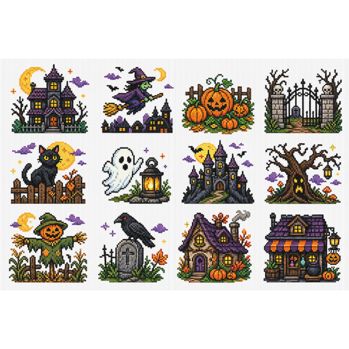 Weihnachtsszenen – Vollständiges 11CT Stempel-Kreuzstichset 60x40CM – Huacan