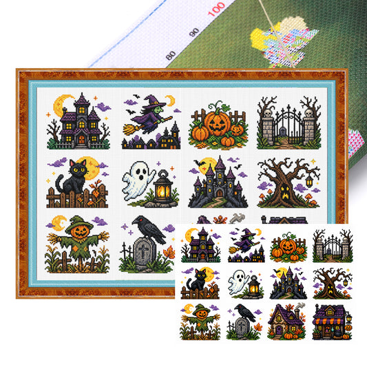Weihnachtsszenen – Vollständiges 11CT Stempel-Kreuzstichset 60x40CM – Huacan