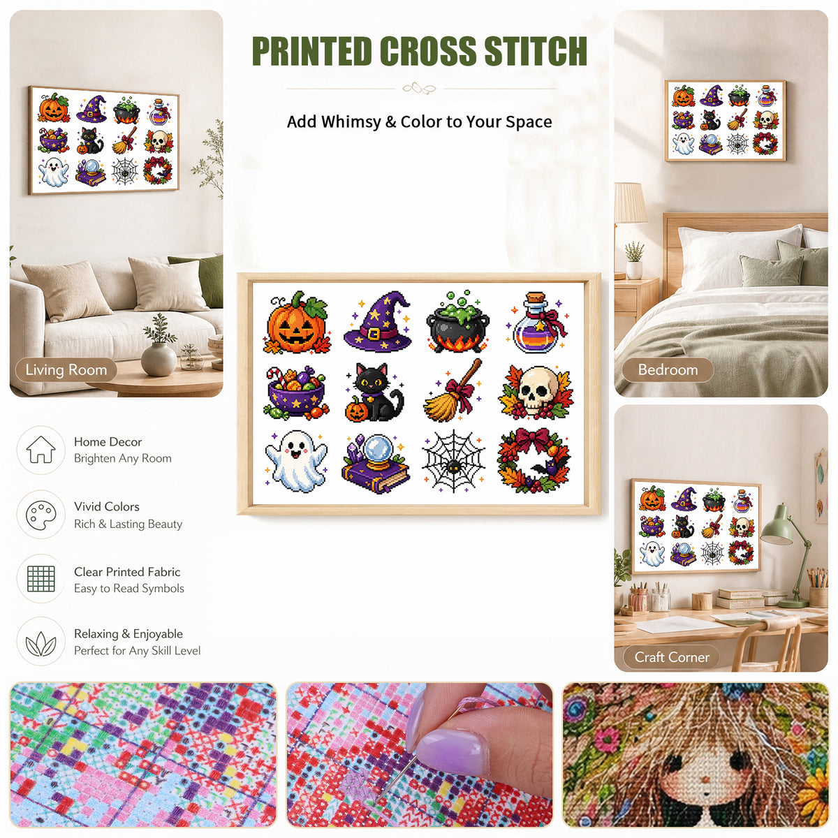 Christmas Scenes - Full 11CT Stamped Cross Stitch 60x40CM - Huacan