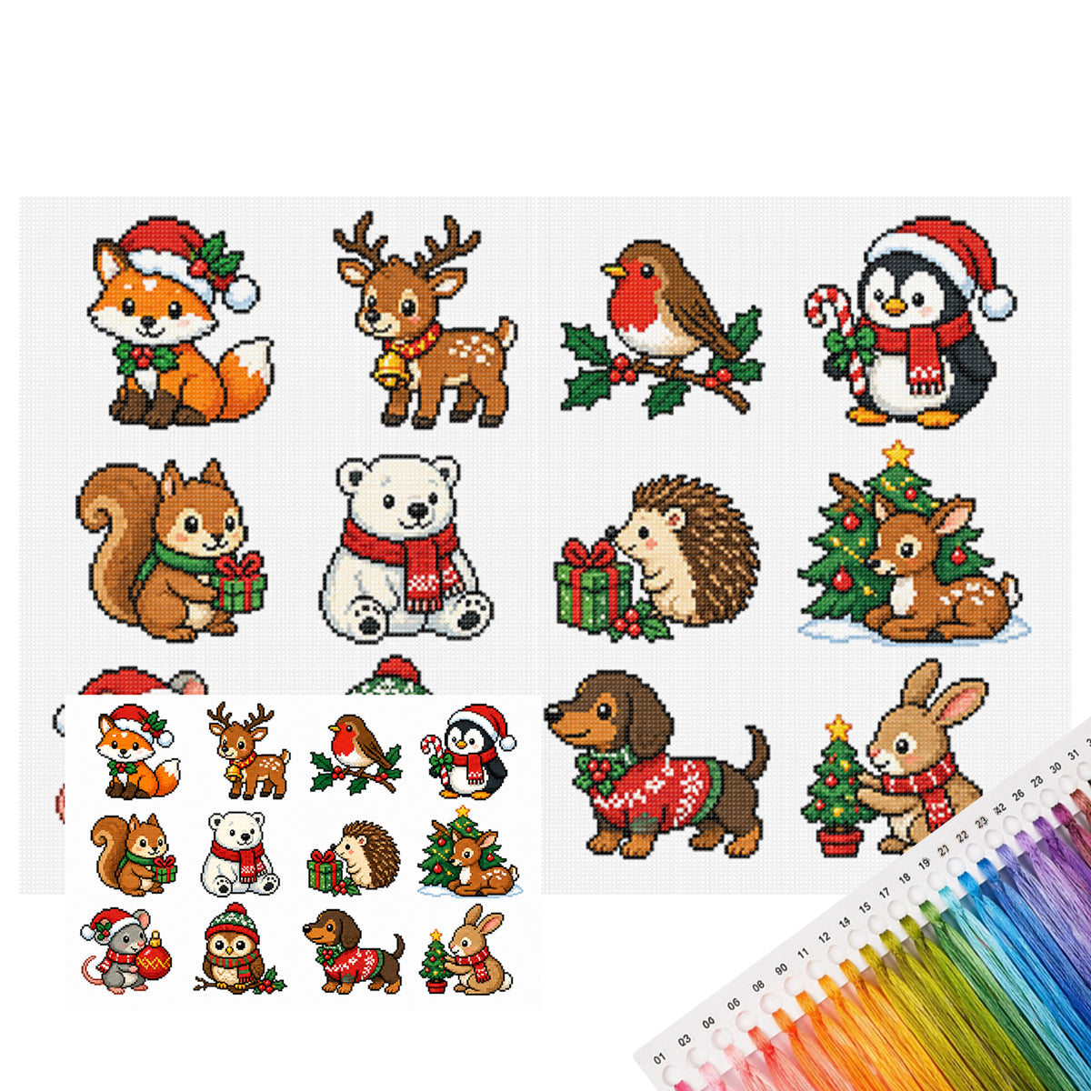 Weihnachtsszenen – Vollständiges 11CT gestempeltes Kreuzstich-Set 60x40CM – Huacan