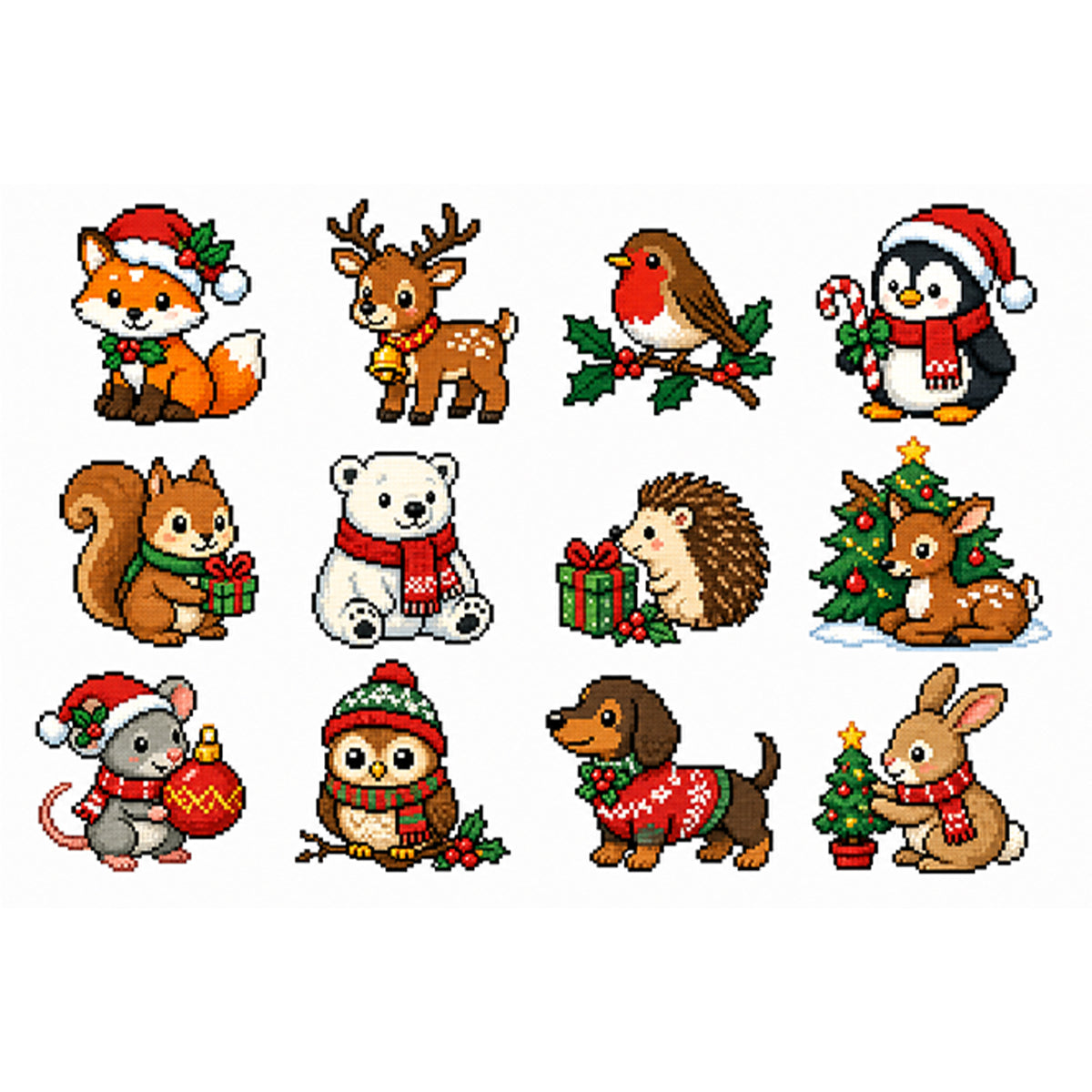 Weihnachtsszenen – Vollständiges 11CT gestempeltes Kreuzstich-Set 60x40CM – Huacan