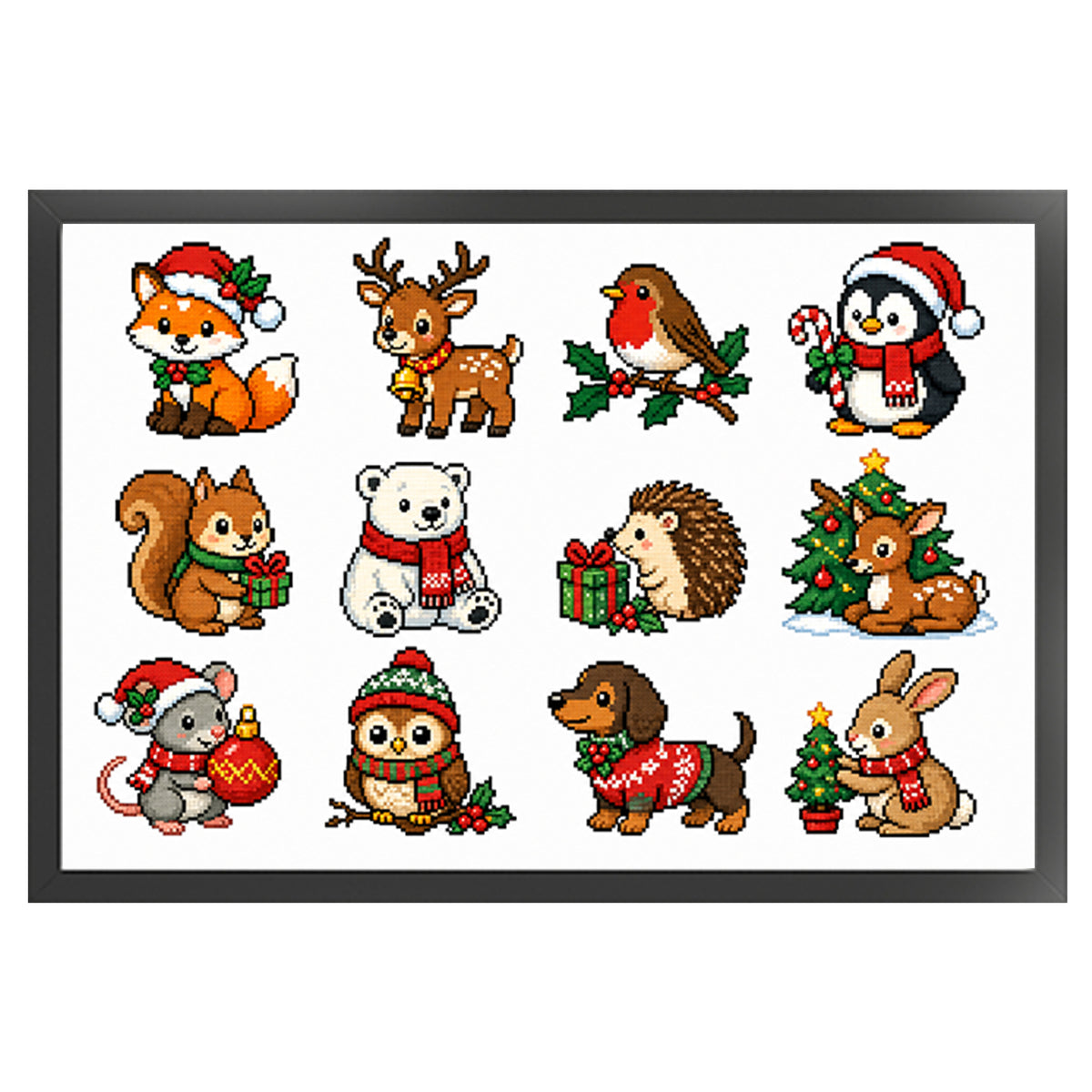 Weihnachtsszenen – Vollständiges 11CT gestempeltes Kreuzstich-Set 60x40CM – Huacan