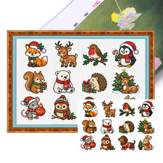 Weihnachtsszenen – Vollständiges 11CT gestempeltes Kreuzstich-Set 60x40CM – Huacan