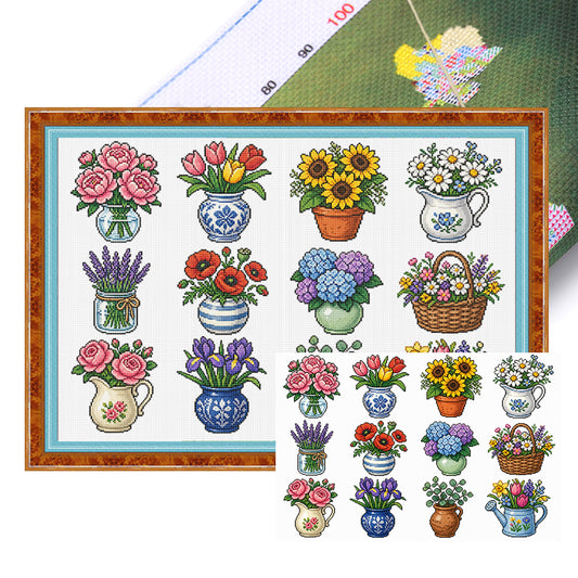 Weihnachtsszenen – Vollständiges 11CT gestempeltes Kreuzstich-Set 60x40CM – Huacan