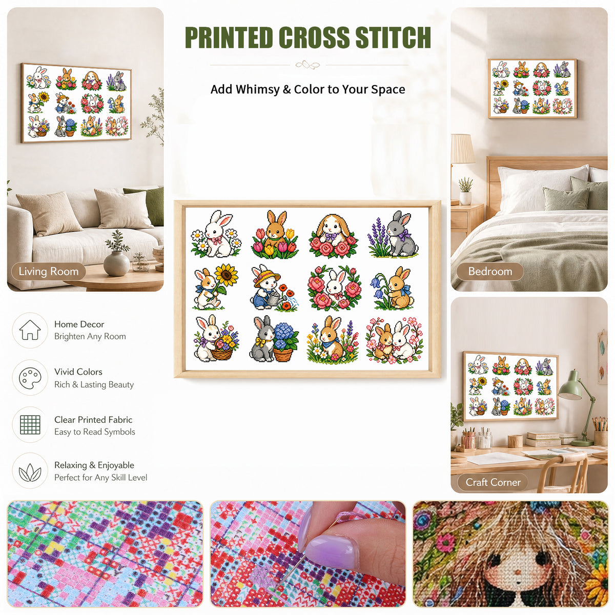 Christmas Scenes - Full 11CT Stamped Cross Stitch 60x40CM - Huacan