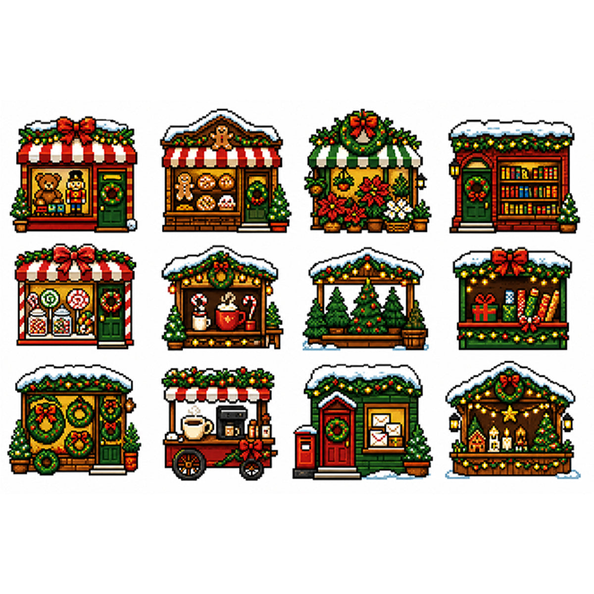 Weihnachtsszenen – Vollständiges 11CT gestempeltes Kreuzstich-Set 60x40CM – Huacan