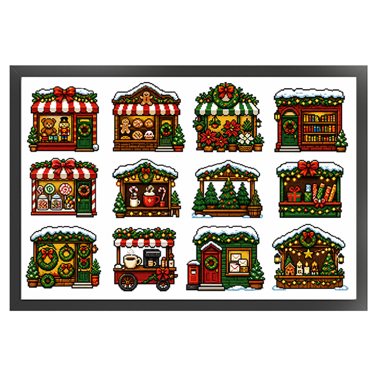 Weihnachtsszenen – Vollständiges 11CT gestempeltes Kreuzstich-Set 60x40CM – Huacan