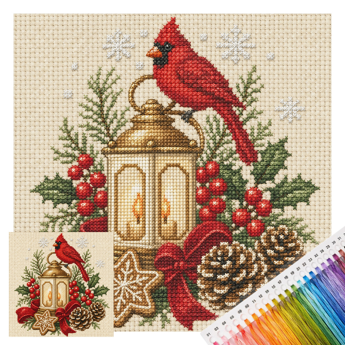 Winter Glow - Full 14CT Stamped Cross Stitch 30x30CM - Huacan