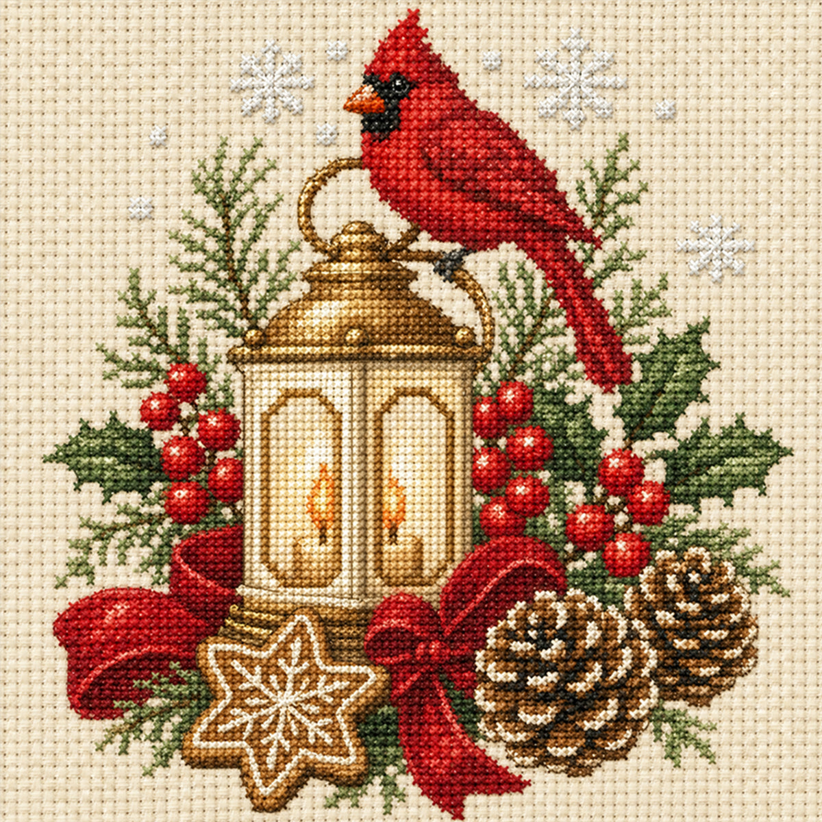 Winter Glow - Full 14CT Stamped Cross Stitch 30x30CM - Huacan