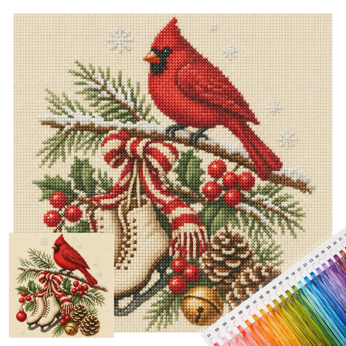 Frost Skate - Full 14CT Stamped Cross Stitch 30x30CM - Huacan