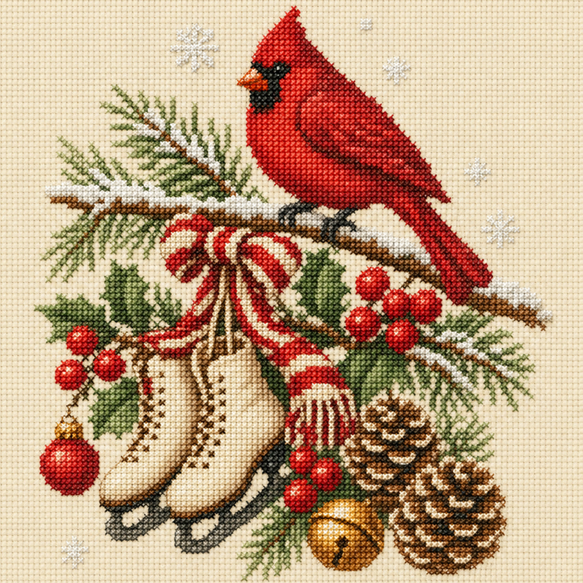 Frost Skate - Full 14CT Stamped Cross Stitch 30x30CM - Huacan