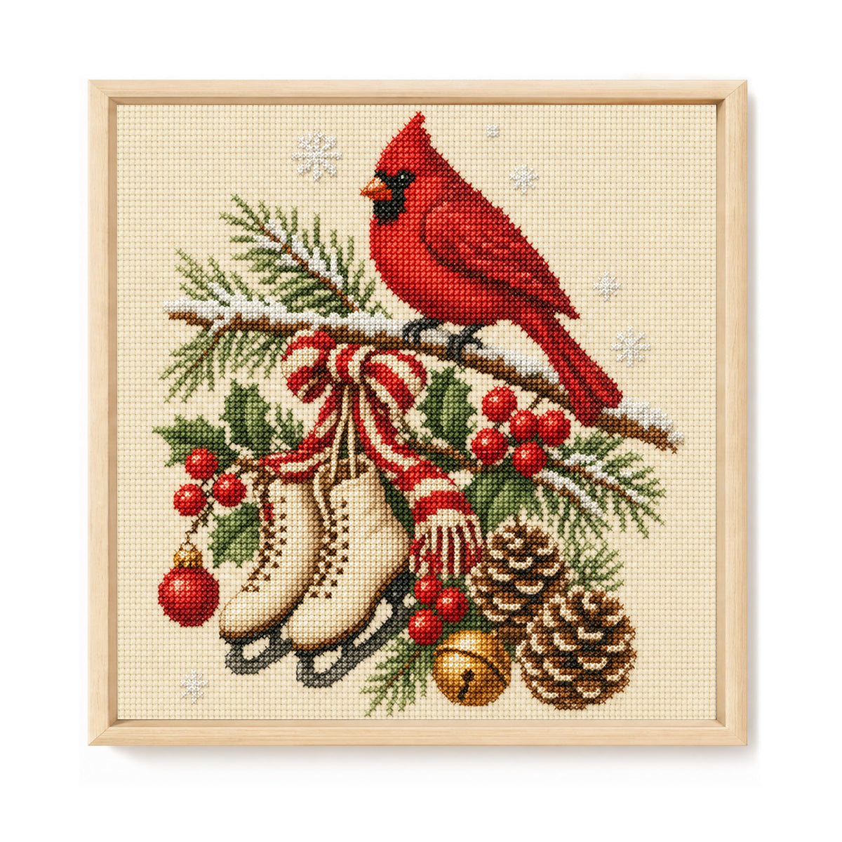 Frost Skate - Full 14CT Stamped Cross Stitch 30x30CM - Huacan