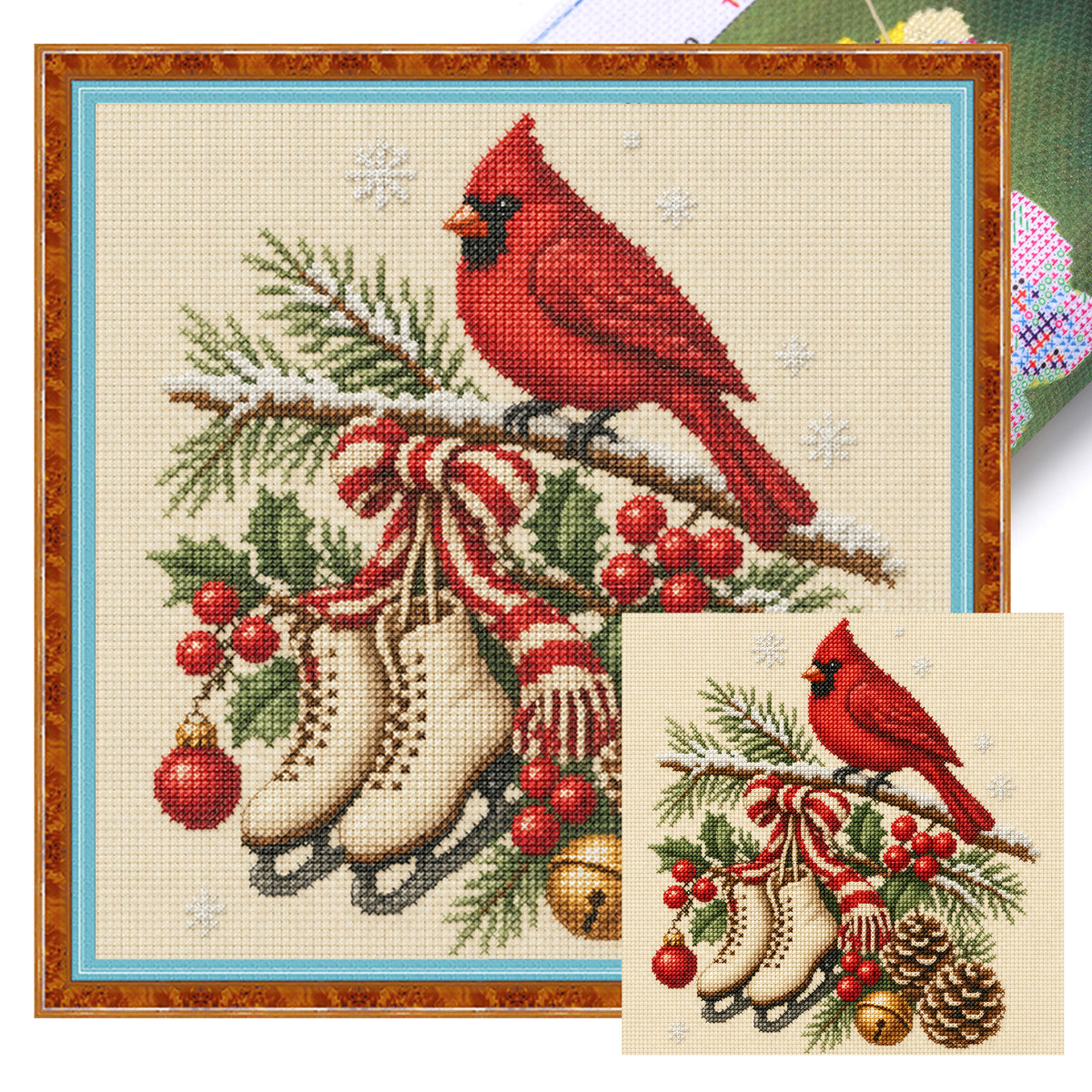 Frost Skate - Full 14CT Stamped Cross Stitch 30x30CM - Huacan