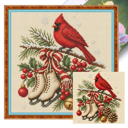 Frost Skate - Full 14CT Stamped Cross Stitch 30x30CM - Huacan