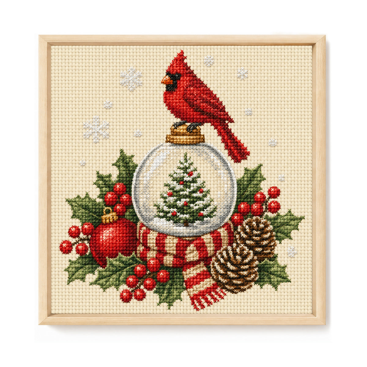 Snow Globe - Full 14CT Stamped Cross Stitch 30x30CM - Huacan
