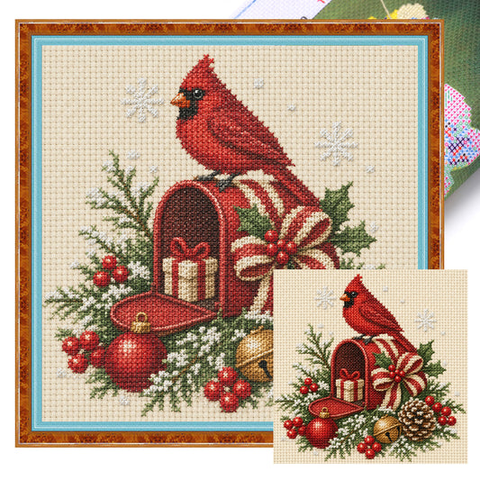 Festive Mail - Full 14CT Stamped Cross Stitch 30x30CM - Huacan