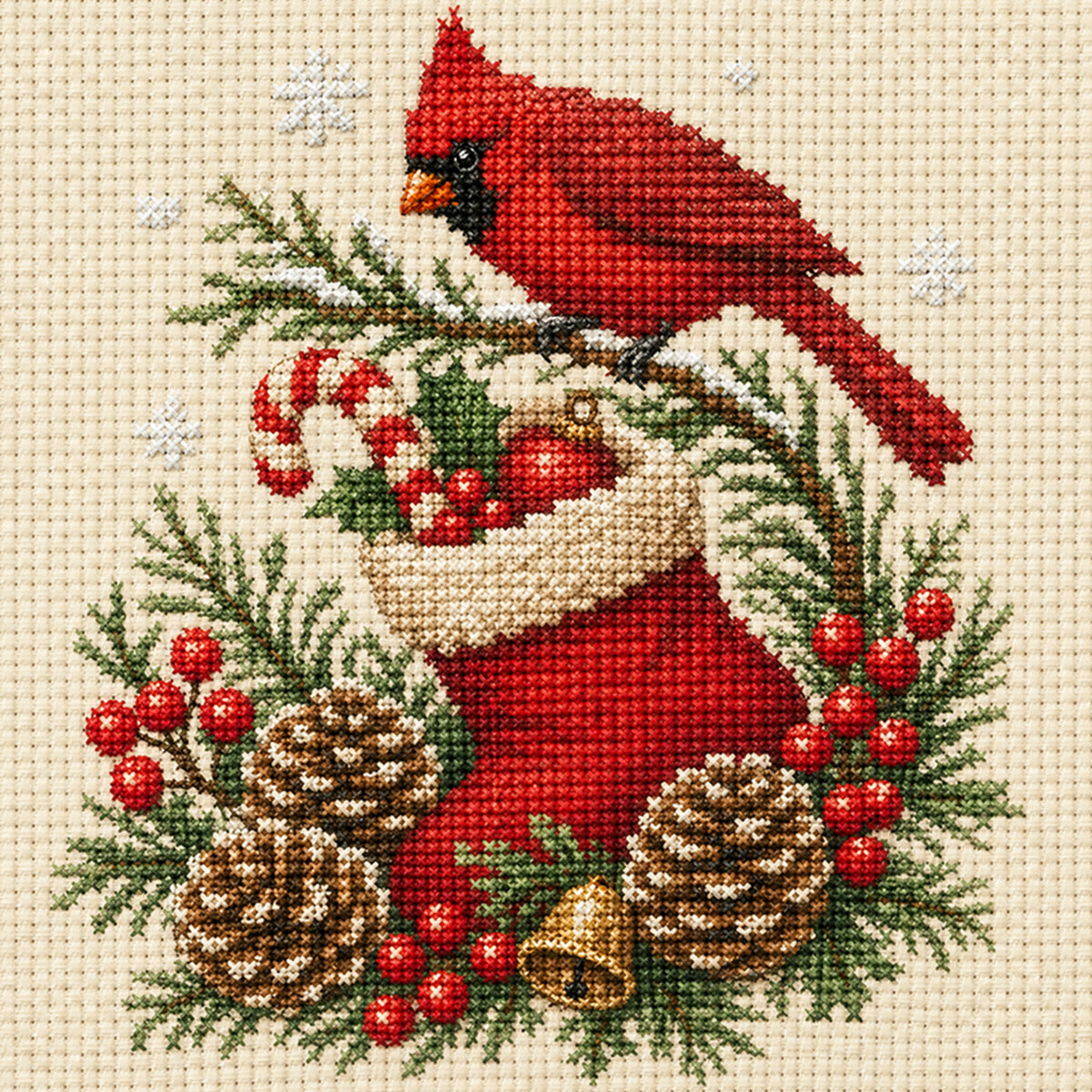 Weihnachtsstrumpf - Vollständiges 14CT Stempel-Kreuzstich-Set 30x30CM - Huacan