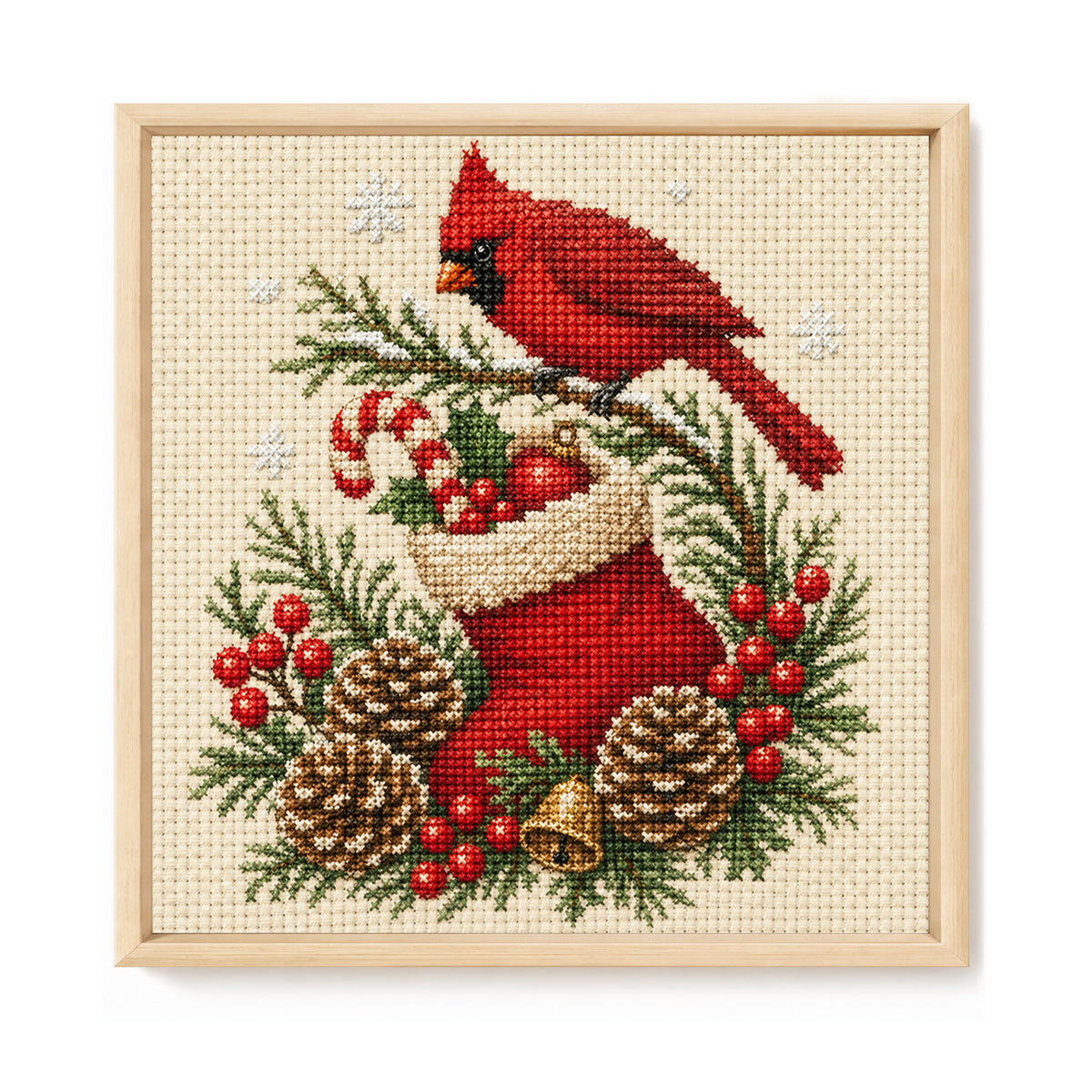 Weihnachtsstrumpf - Vollständiges 14CT Stempel-Kreuzstich-Set 30x30CM - Huacan