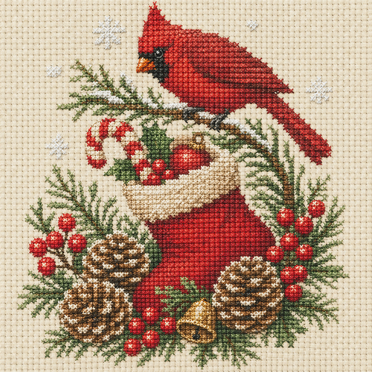 Weihnachtsstrumpf - Vollständiges 14CT Stempel-Kreuzstich-Set 30x30CM - Huacan