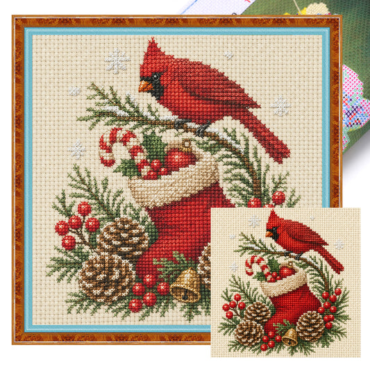 Weihnachtsstrumpf - Vollständiges 14CT Stempel-Kreuzstich-Set 30x30CM - Huacan