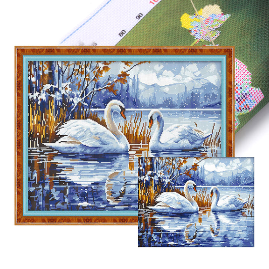 Schwan - Vollständiges 14CT gestempeltes Kreuzstich-Set 54x44CM - Cherish