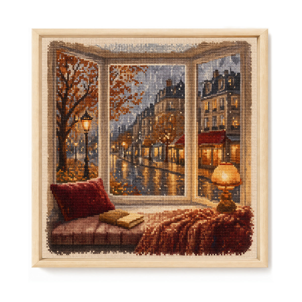Urban Dusk - Full 11CT Stamped Cross Stitch 45x45CM - Huacan