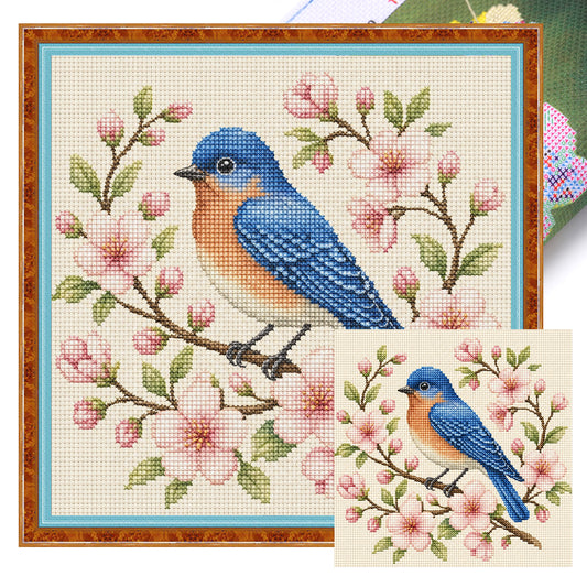Frühlings-Hüttenammer - Vollständiges 11CT Stempel-Kreuzstich-Set 40x40CM - Huacan