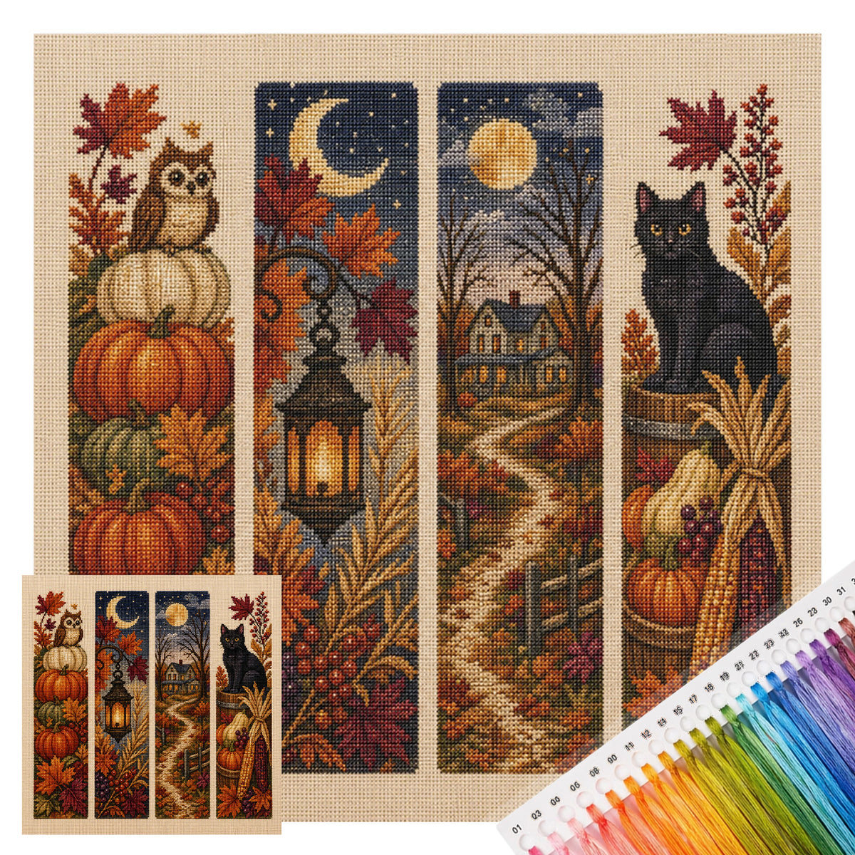 Fall Magic - Full 11CT Stamped Cross Stitch 45x45CM - Huacan