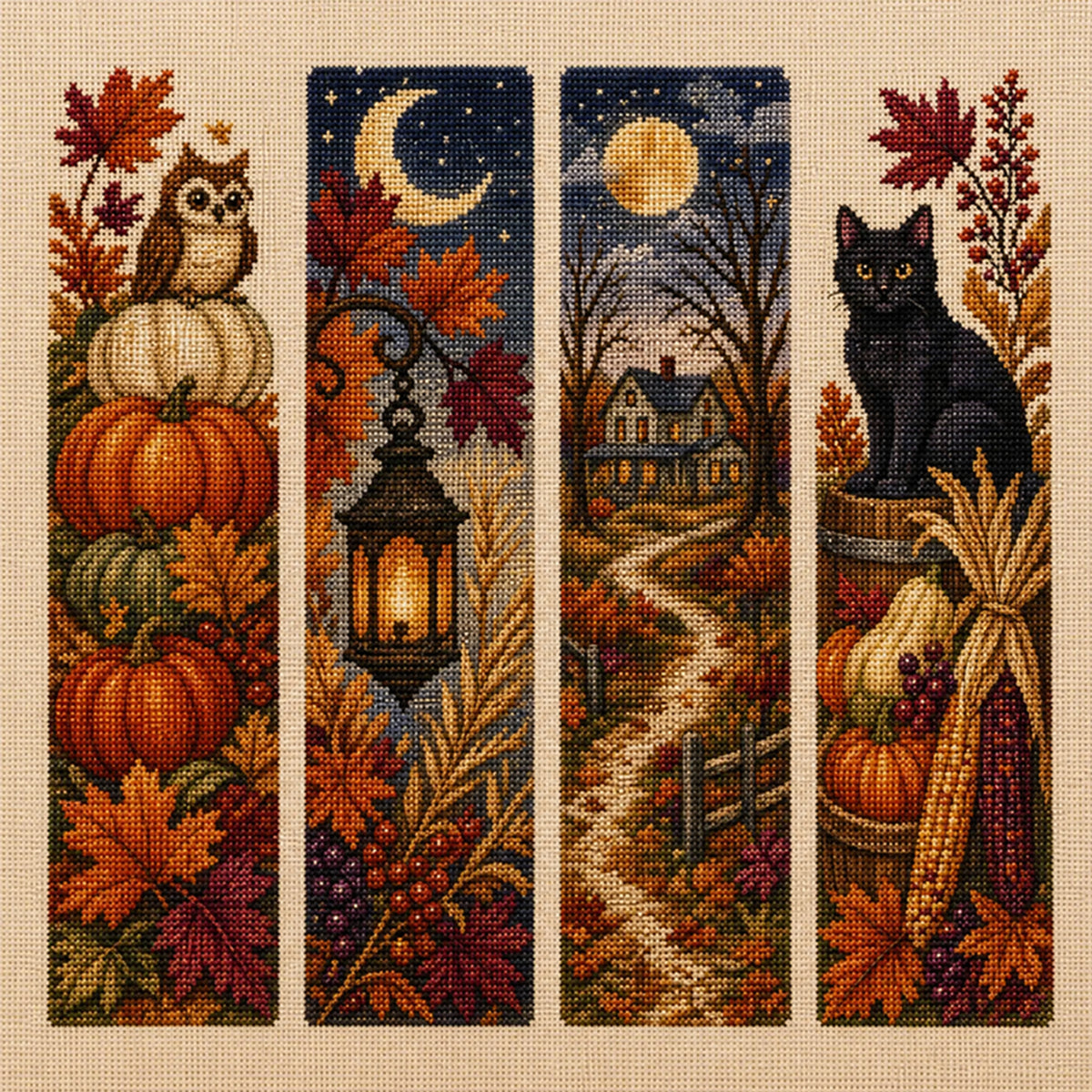 Fall Magic - Full 11CT Stamped Cross Stitch 45x45CM - Huacan