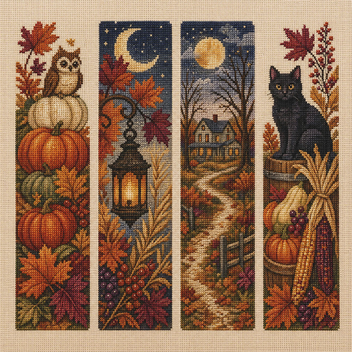 Fall Magic - Full 11CT Stamped Cross Stitch 45x45CM - Huacan