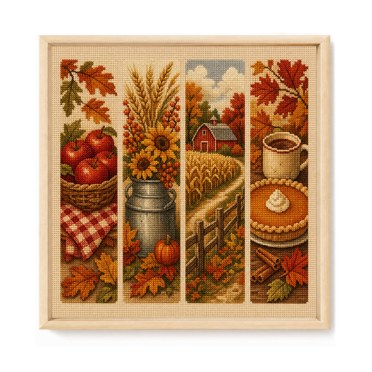 Golden Harvest - Full 11CT Stamped Cross Stitch 45x45CM - Huacan