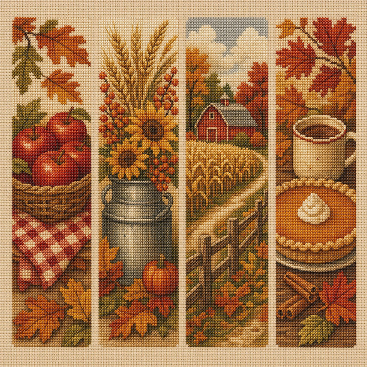 Golden Harvest - Full 11CT Stamped Cross Stitch 45x45CM - Huacan