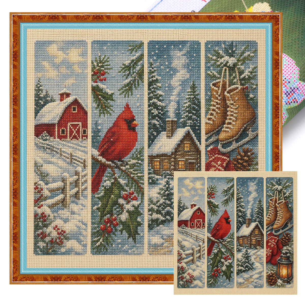 Winter Homestead - Full 11CT Stamped Cross Stitch 45x45CM - Huacan