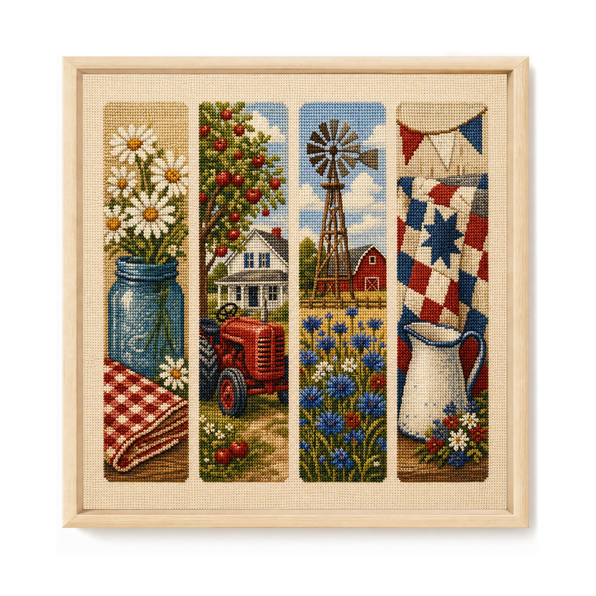 Vintage Farm - Full 11CT Stamped Cross Stitch 45x45CM - Huacan