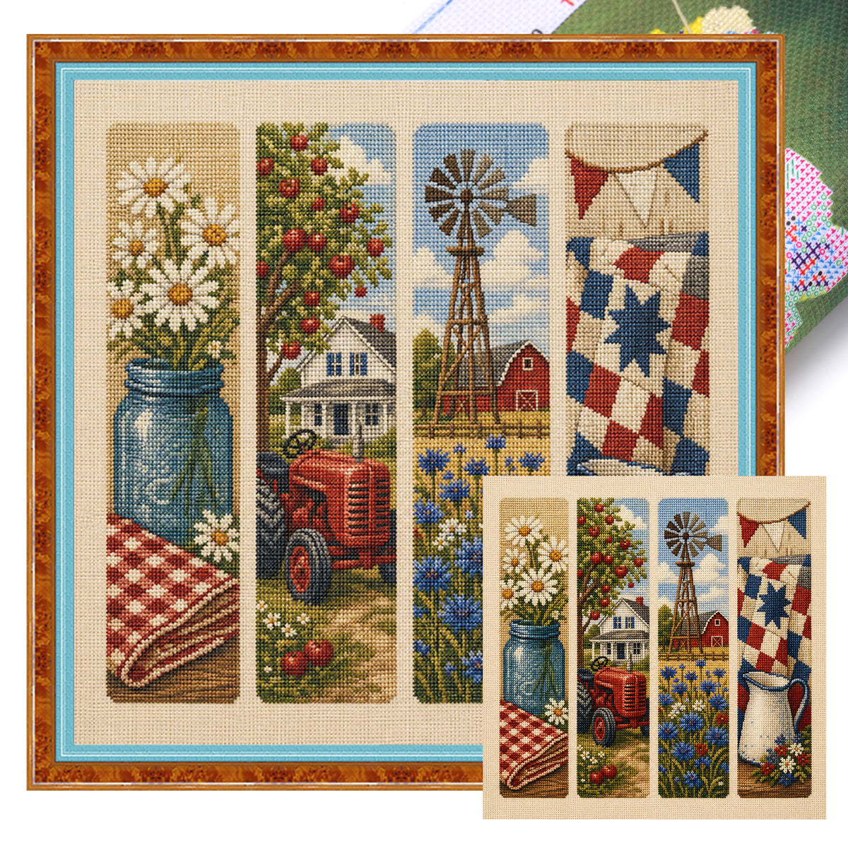 Vintage Farm - Full 11CT Stamped Cross Stitch 45x45CM - Huacan
