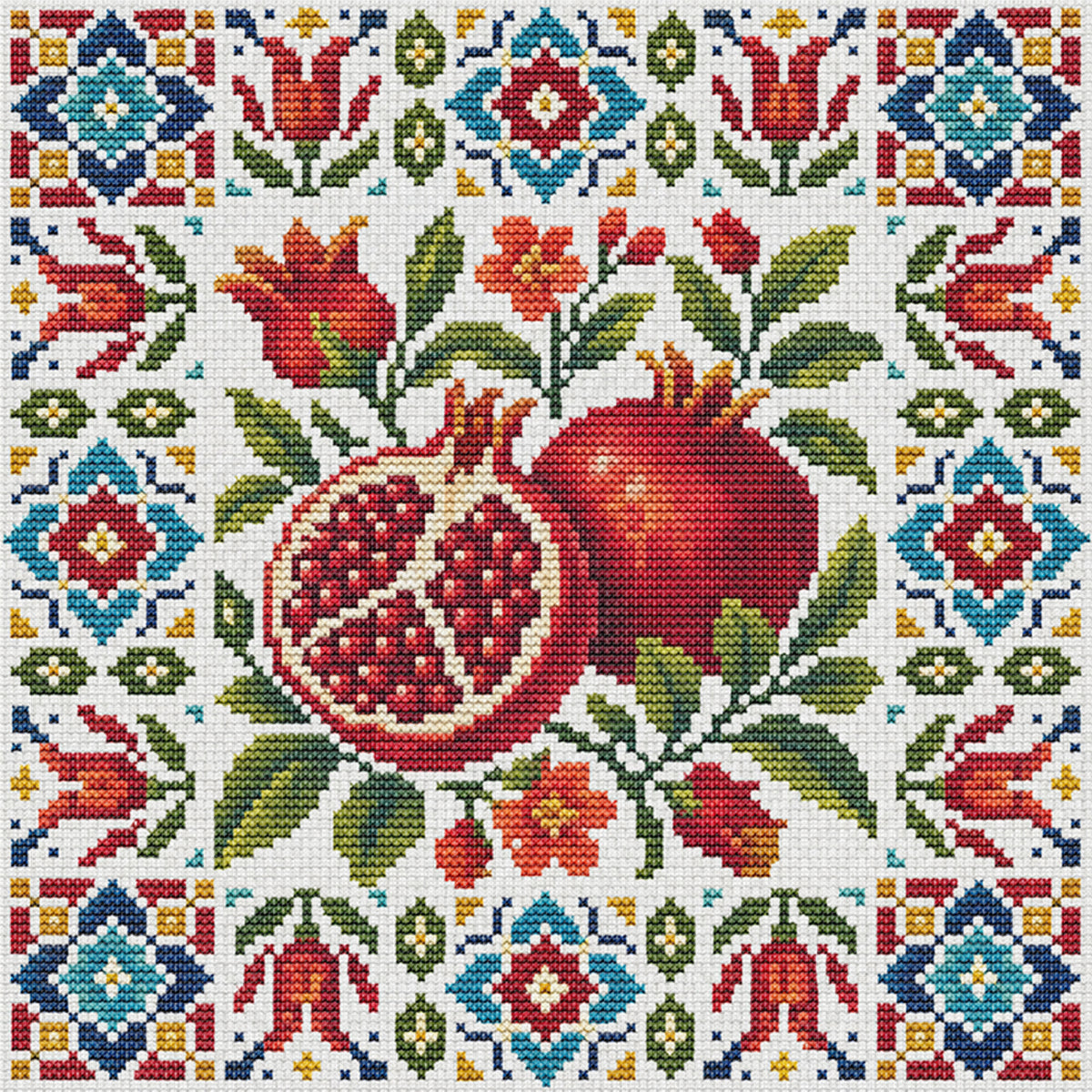 Fruit Treasure - Full 14CT Stamped Cross Stitch 26x26CM - Huacan