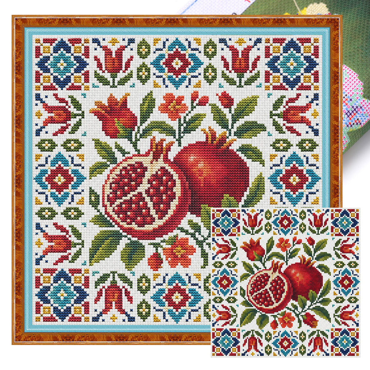 Fruit Treasure - Full 14CT Stamped Cross Stitch 26x26CM - Huacan