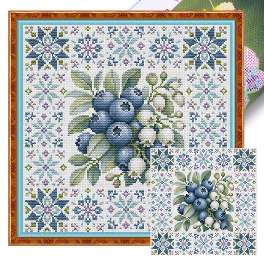 Berry Field - Full 14CT Stamped Cross Stitch 26x26CM - Huacan