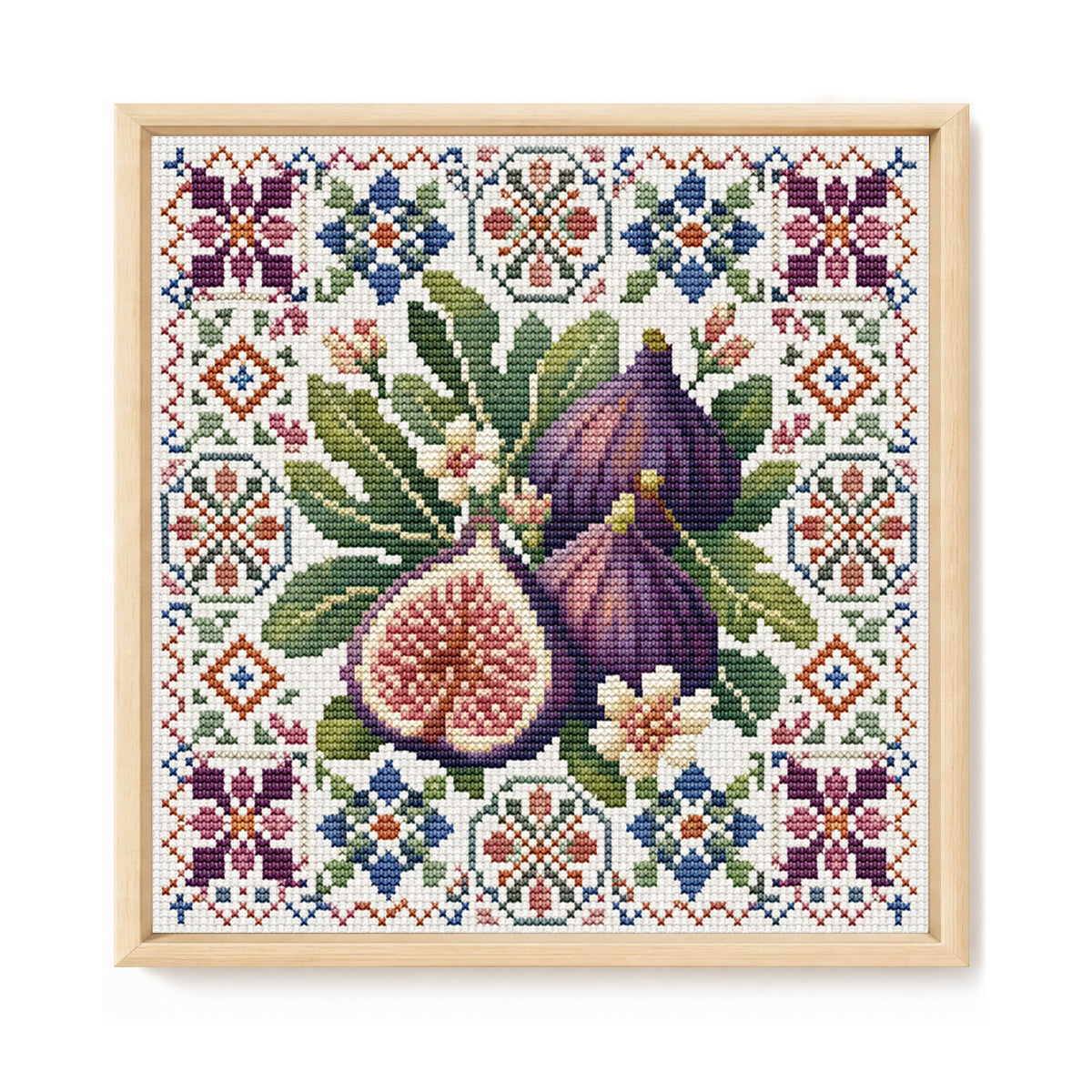 Fig Magic - Full 14CT Stamped Cross Stitch 26x26CM - Huacan