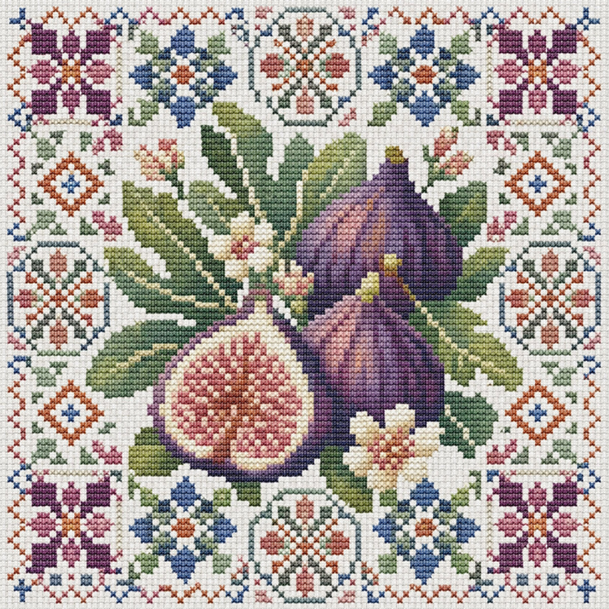 Fig Magic - Full 14CT Stamped Cross Stitch 26x26CM - Huacan
