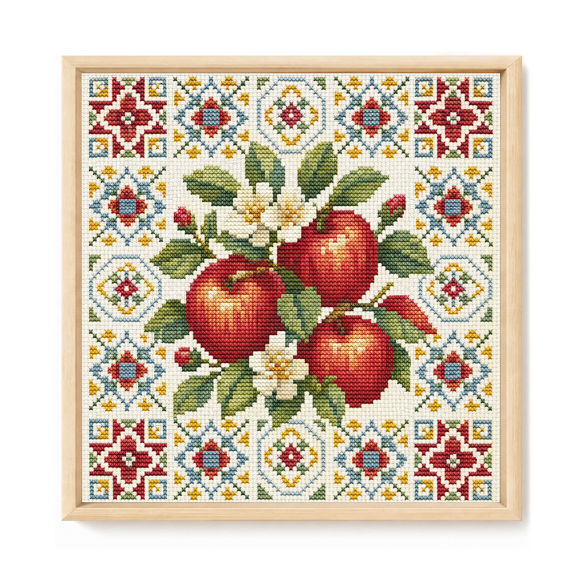 Red Apple - Full 14CT Stamped Cross Stitch 26x26CM - Huacan