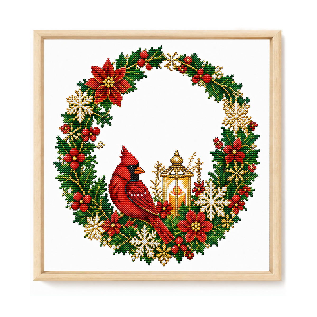 Cardinal Light - Full 14CT Stamped Cross Stitch 40x40CM - Huacan