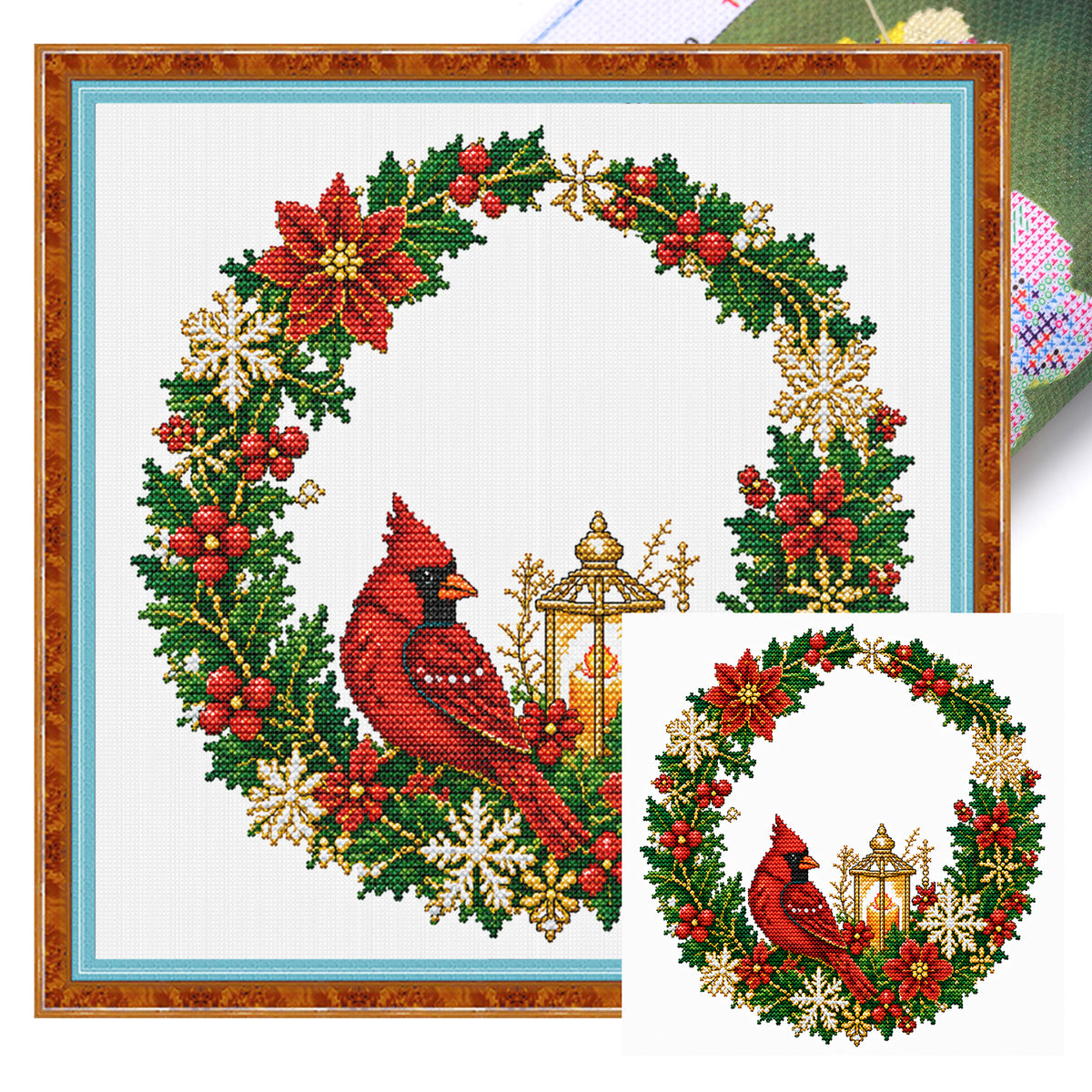 Cardinal Light - Full 14CT Stamped Cross Stitch 40x40CM - Huacan