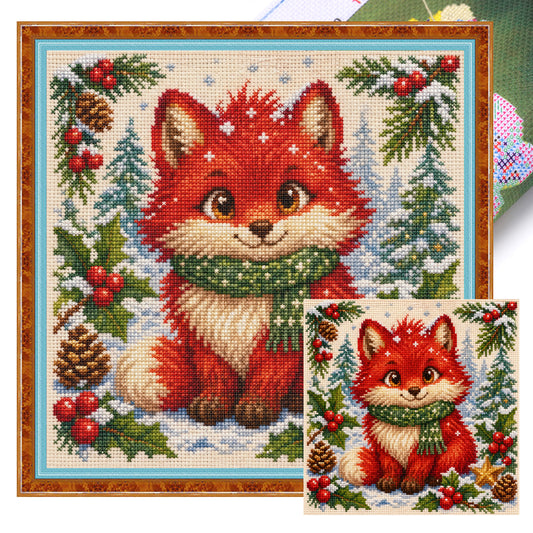 Scarf - Full 11CT Stamped Cross Stitch 40x40CM - Yishu