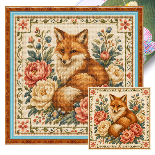 Pfingstrose - Vollständiges 11CT Stempel-Kreuzstich-Set 45x45cm - Yishu