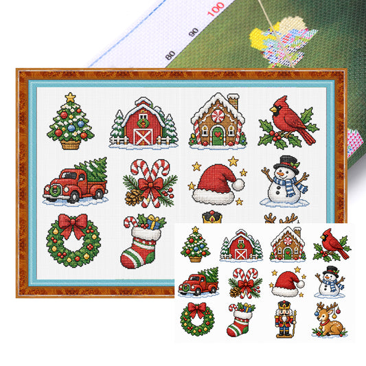 Weihnachtslied - Vollständiges 11CT gestempeltes Kreuzstich-Set 60x40CM - Huacan