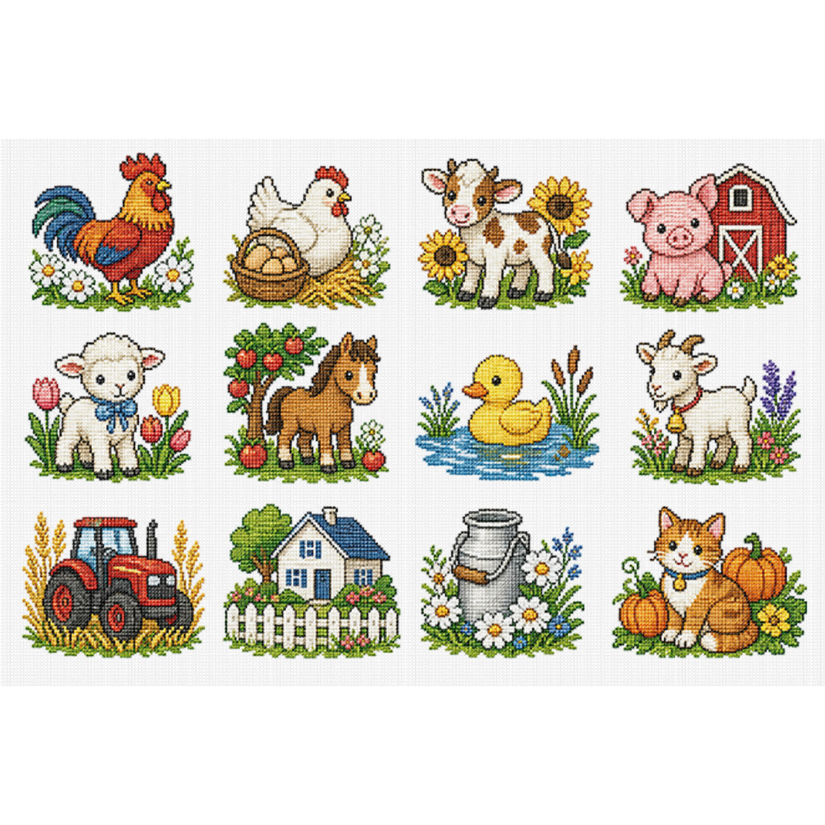 Pastoral Farm - Full 11CT Stamped Cross Stitch 60x40CM - Huacan