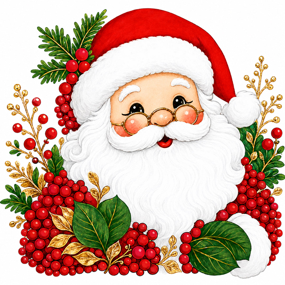 Süßer Weihnachtsmann - Vollständiges 11CT Stempel-Kreuzstich-Set 40x40CM - Huacan